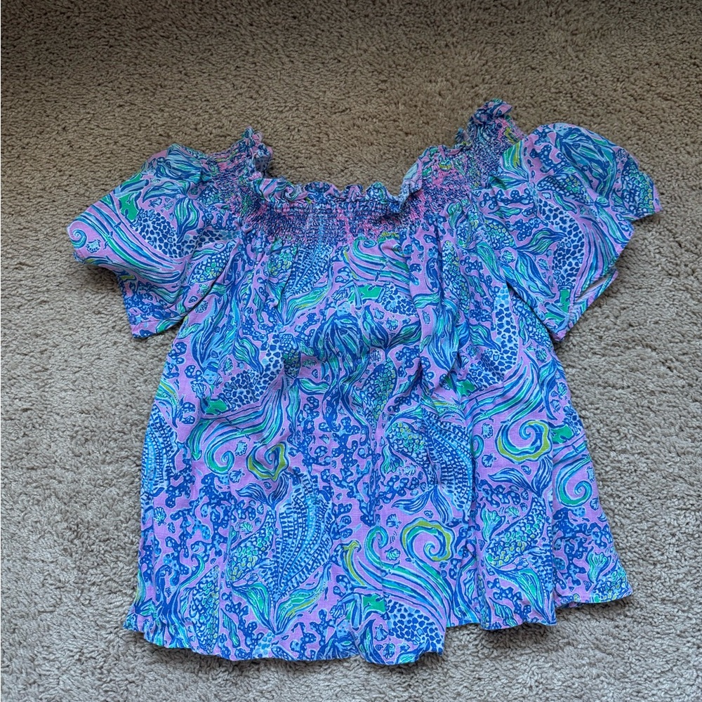 Lily Pulitzer off the shoulder shirt